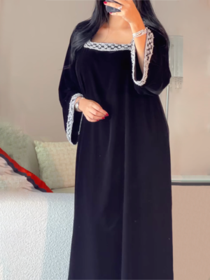 Elegant Black Embroidered Abaya