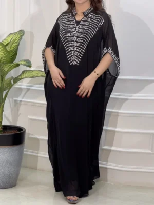 Black Royal Kaftan Dress