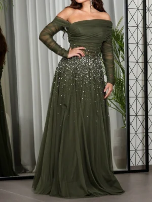 Olive Luxe Sparkle Gown