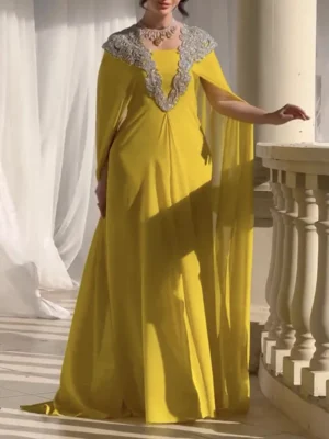 Golden Sunshine Cape Gown