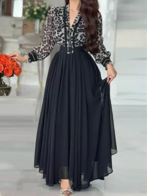 Noir Grace Chiffon Maxi Dress