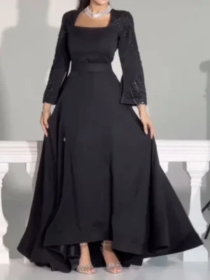 Midnight Royal Satin Gown