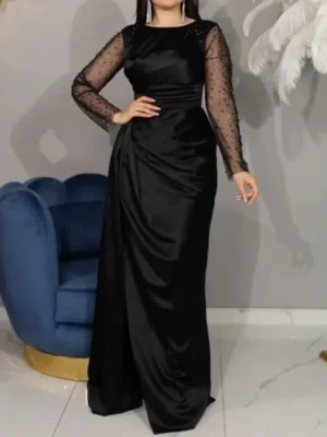 Black Satin Elegance Gown