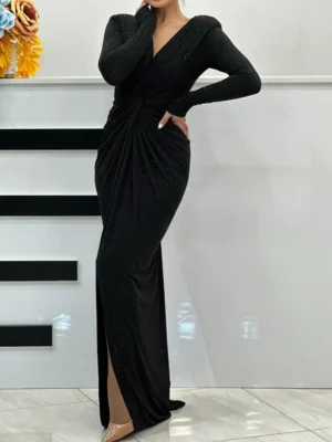 Midnight Luxe Ruched Gown
