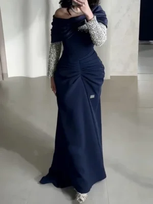 Midnight Glamour Ruched Gown