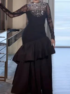 Black Ruffle Gown