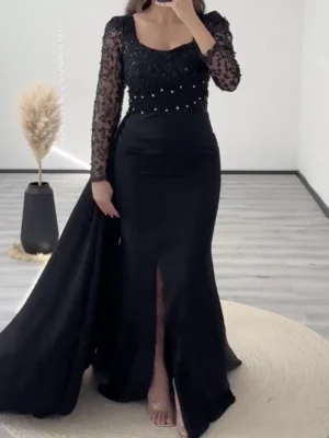 Black Majesty Embellished Gown