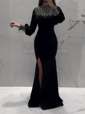Black Velvet Moonlit Gown