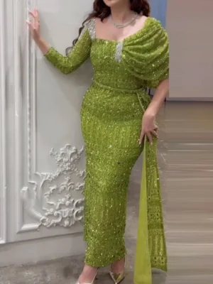 Lime Green Sparkle Gown
