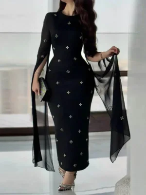 Midnight Elegance Embellished Gown
