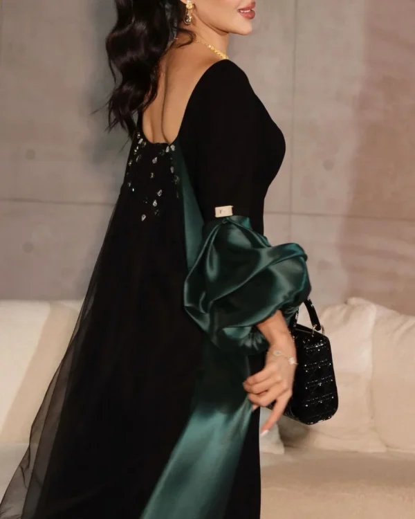 Emerald Elegance Black Gown - Image 3
