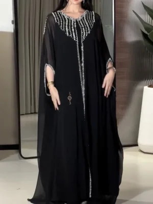 Black Embellished Kaftan