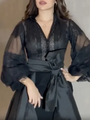 Sheer Elegance Black Gown