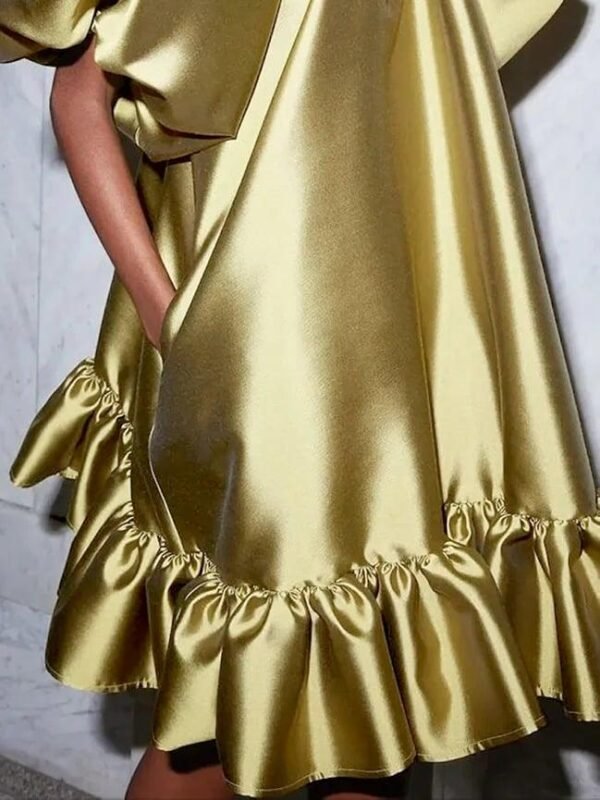 Olive Ruffle Satin Mini - Image 2