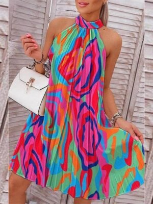 Swirl Halter Dress