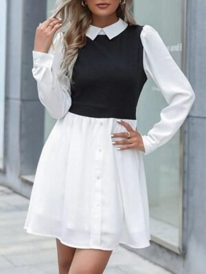 Contrast Layered Dress