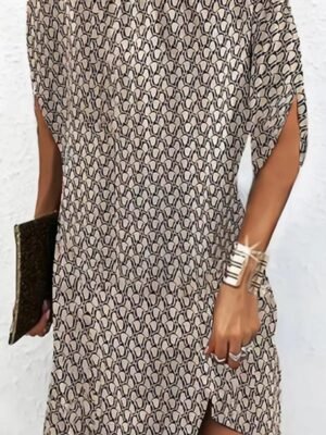 Geo Print Sleeve Dress