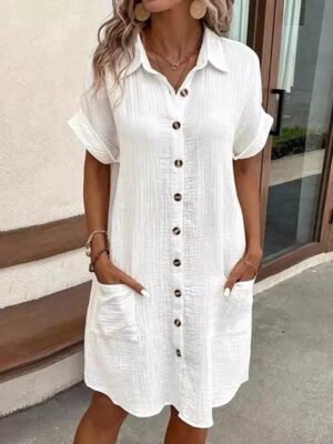 Linen Button Dress