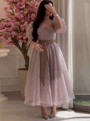 Lilac Sparkle Tulle Midi Dress