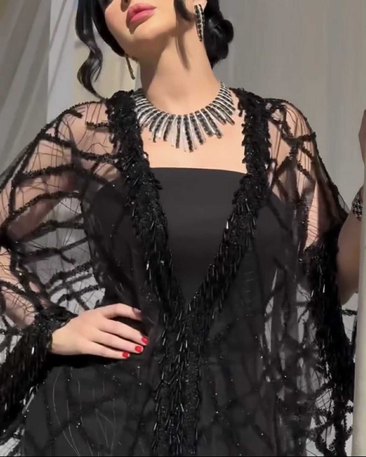 Midnight Elegance Sheer Abaya